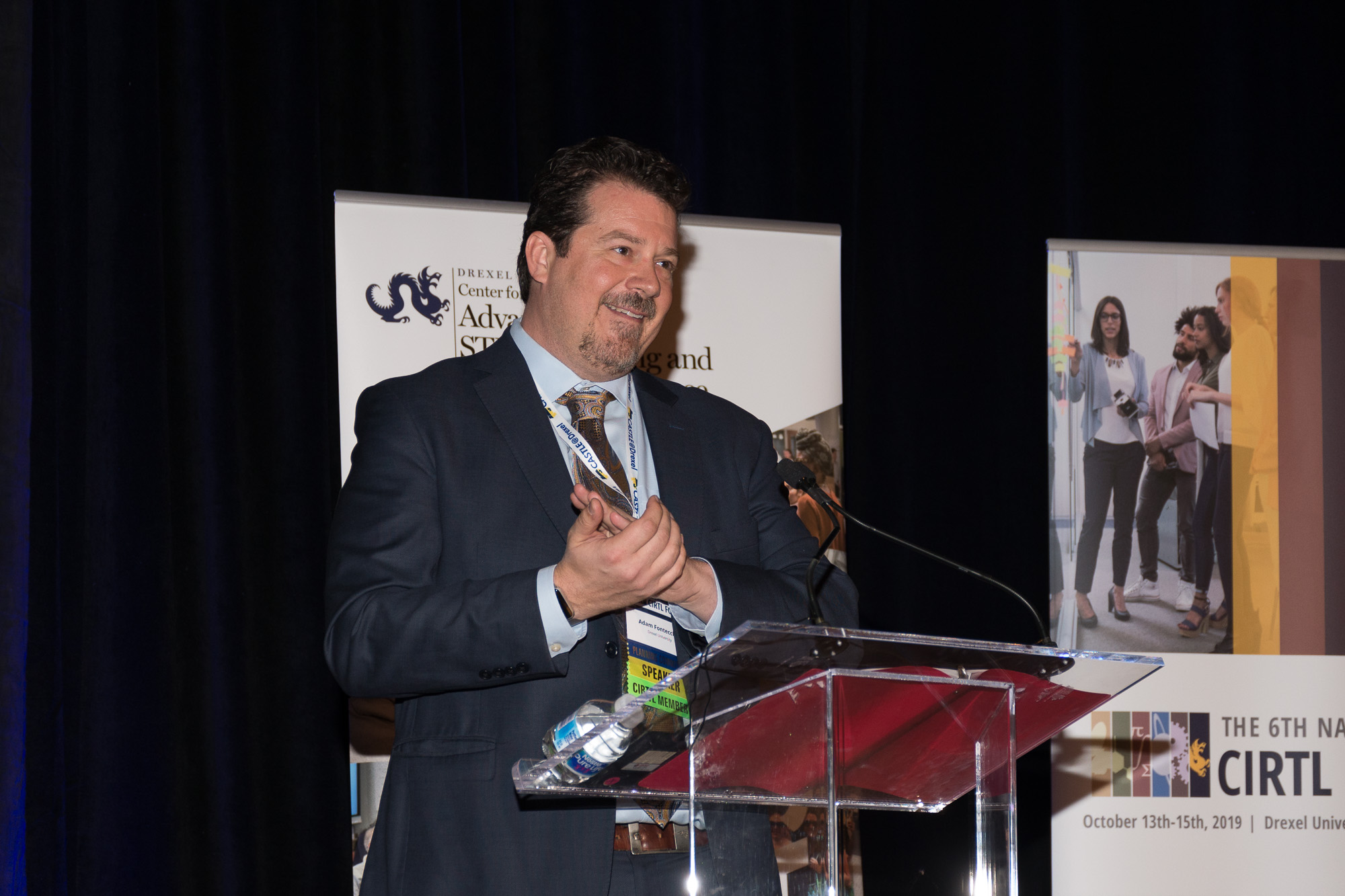 Dr. Fontecchio on stage at CIRTL Forum